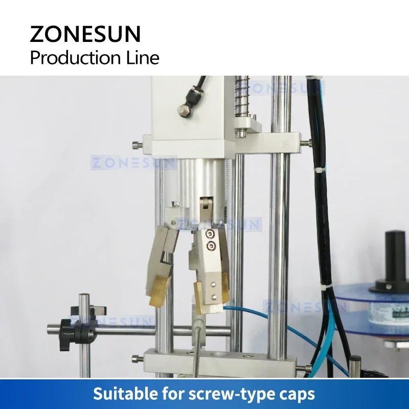 ZONESUN Linea di rifornimento automatica della pompa magnetica Riempimento di bottiglie rotonde Tappatura Etichettatrice Macchina imballatrice Bottiglia per occhi ZS-AFCL1