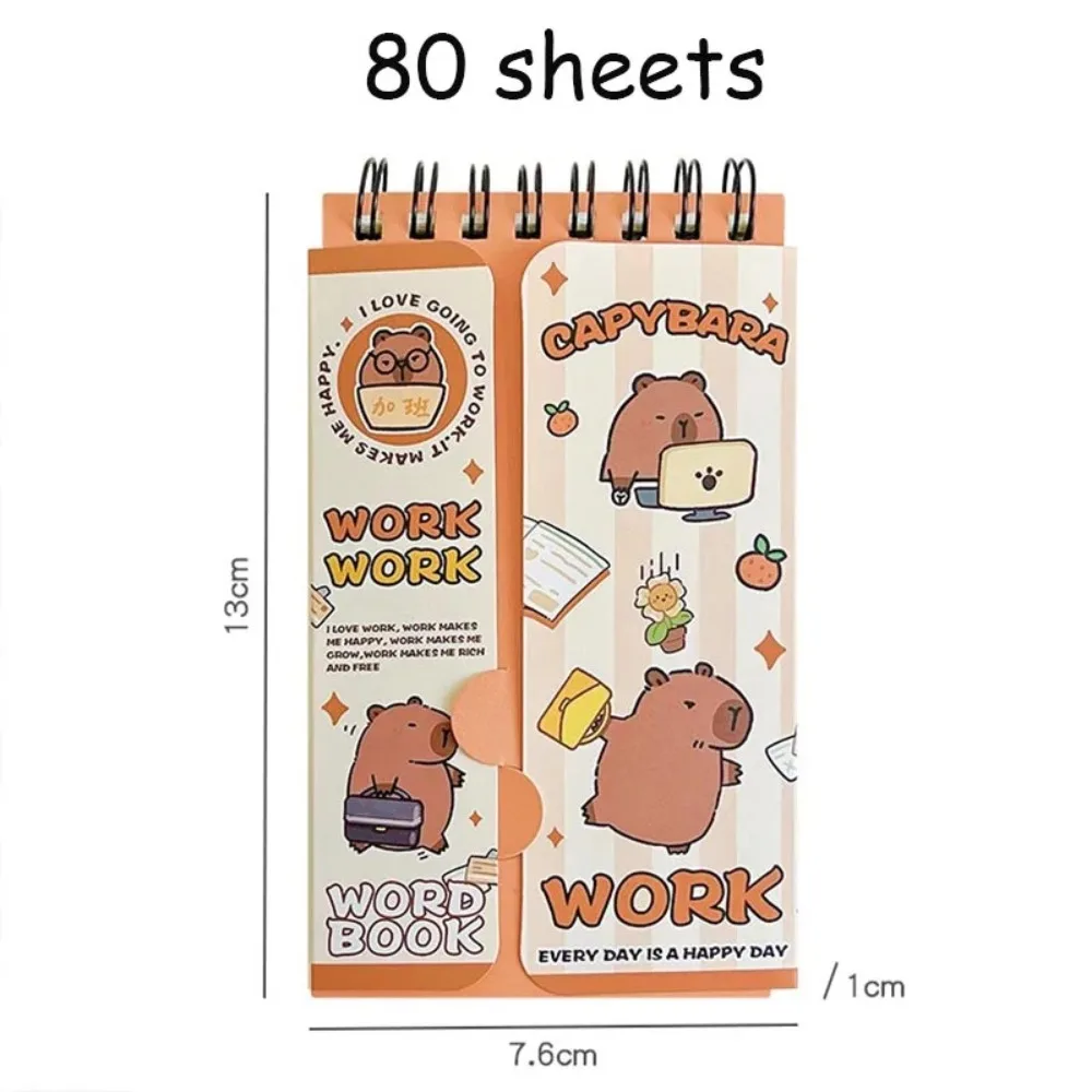 Multifuncional mini planejador caderno papelaria portátil capivara pequeno bloco de notas dos desenhos animados bonito kawaii capivara caderno crianças presente