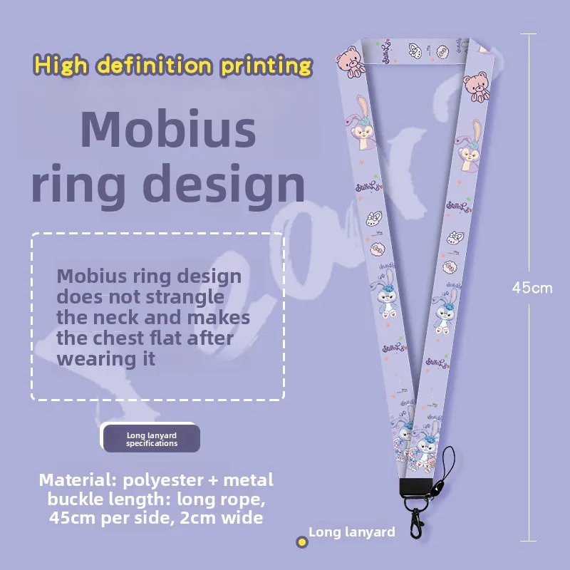 حامل بطاقات موجة StellaLou الكرتونية - حبل طويل للحافلة/مترو الأنفاق/بطاقات الوصول وشارات هوية الطالب