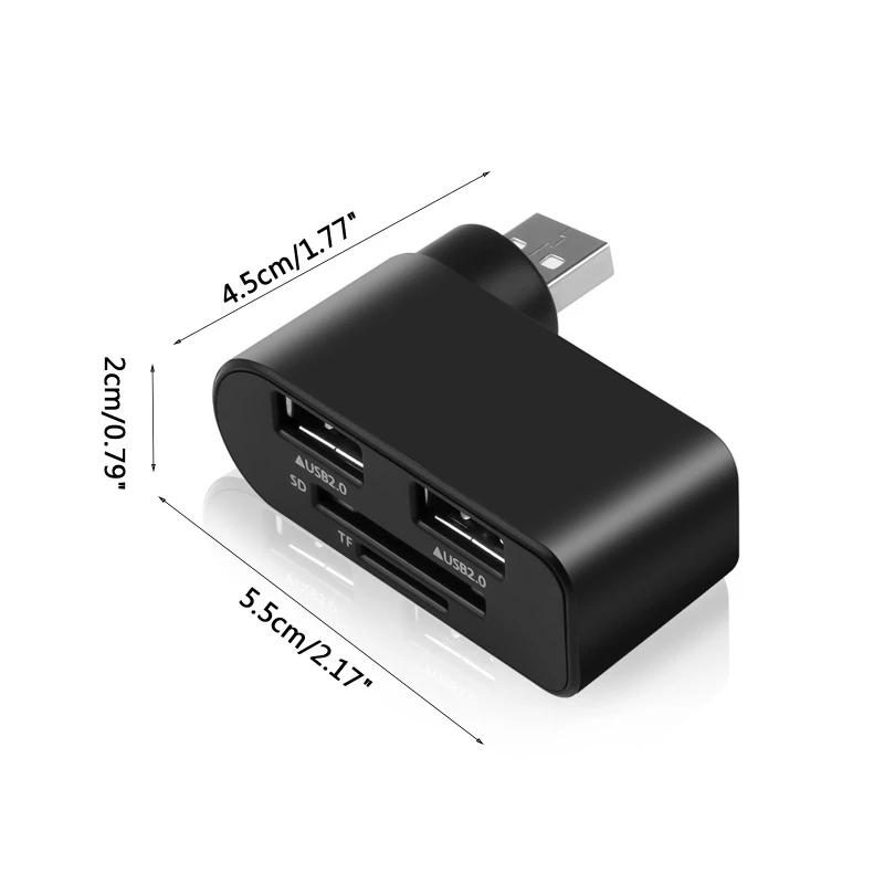 4 In 1 Usb2.0 480M หมุนได้ Splitter TF Reader Hub Dock Station 1 TB อะแดปเตอร์