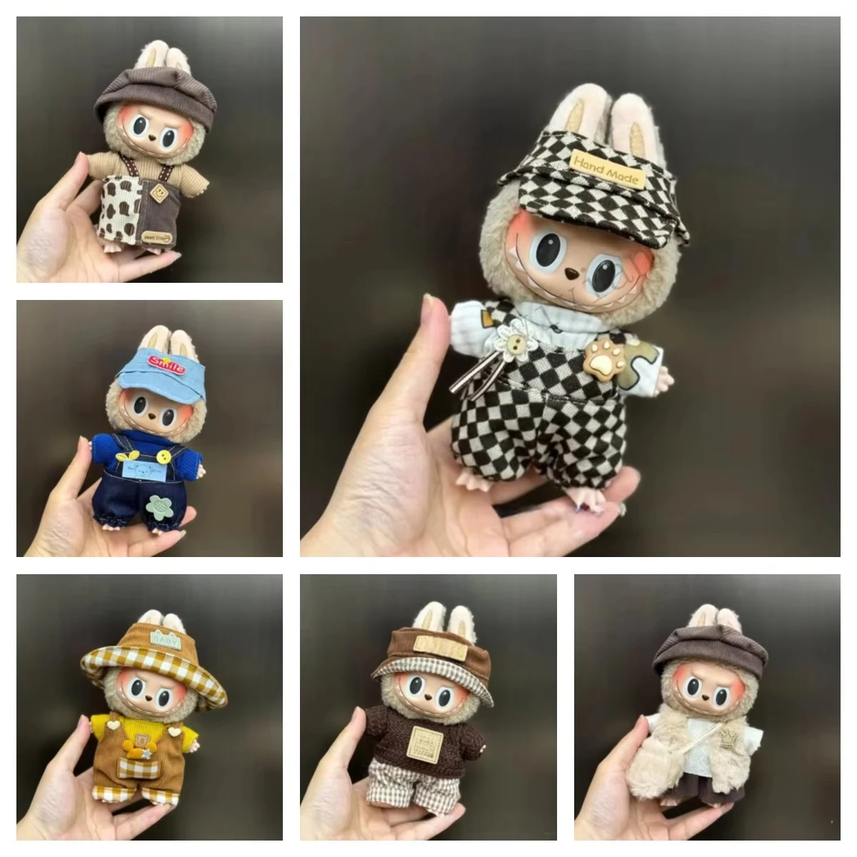 Mini Plush Doll'S Clothes Outfit Accessories For Korea Kpop Exo 15-17cm Labubu Idol V1 V2 Overalls set Clothing Gift