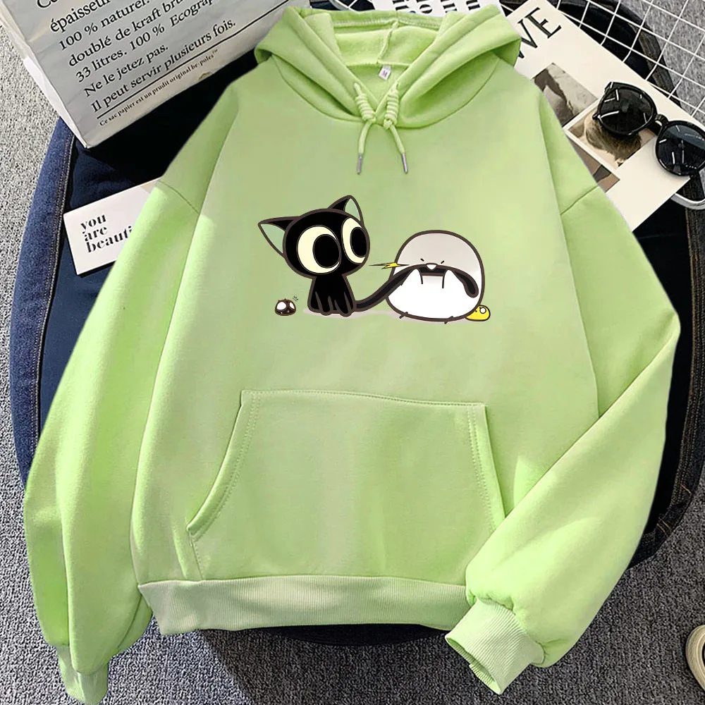 

Luo Xiao Hei Cat Anime Printing Hoodies LuoXiaoHei Manga Cartoon Sweatshirts Kawaii Girls Casual Winter Pullovers Women Clothing