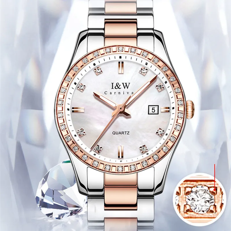 

Reloj CARNIVAL женские модные кварцевые часы женские брендовые роскошные подарочные наручные часы из розового золота водонепроницаемые для женщин Montre Femme