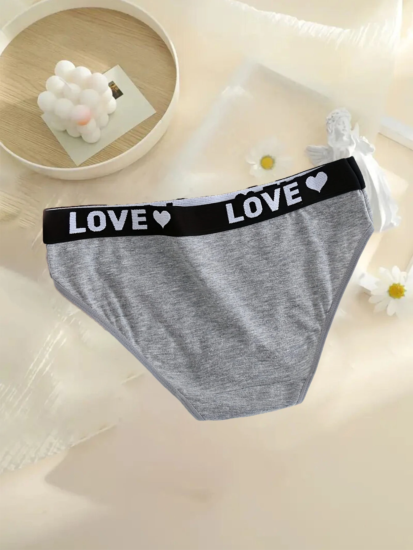 กางเกงในพิมพ์ลายตัวอักษร 5 ชิ้น, กางเกงชั้นในสตรียืดสบายและระบายอากาศได้, ชุดชั้นในสตรีและชุดชั้นใน