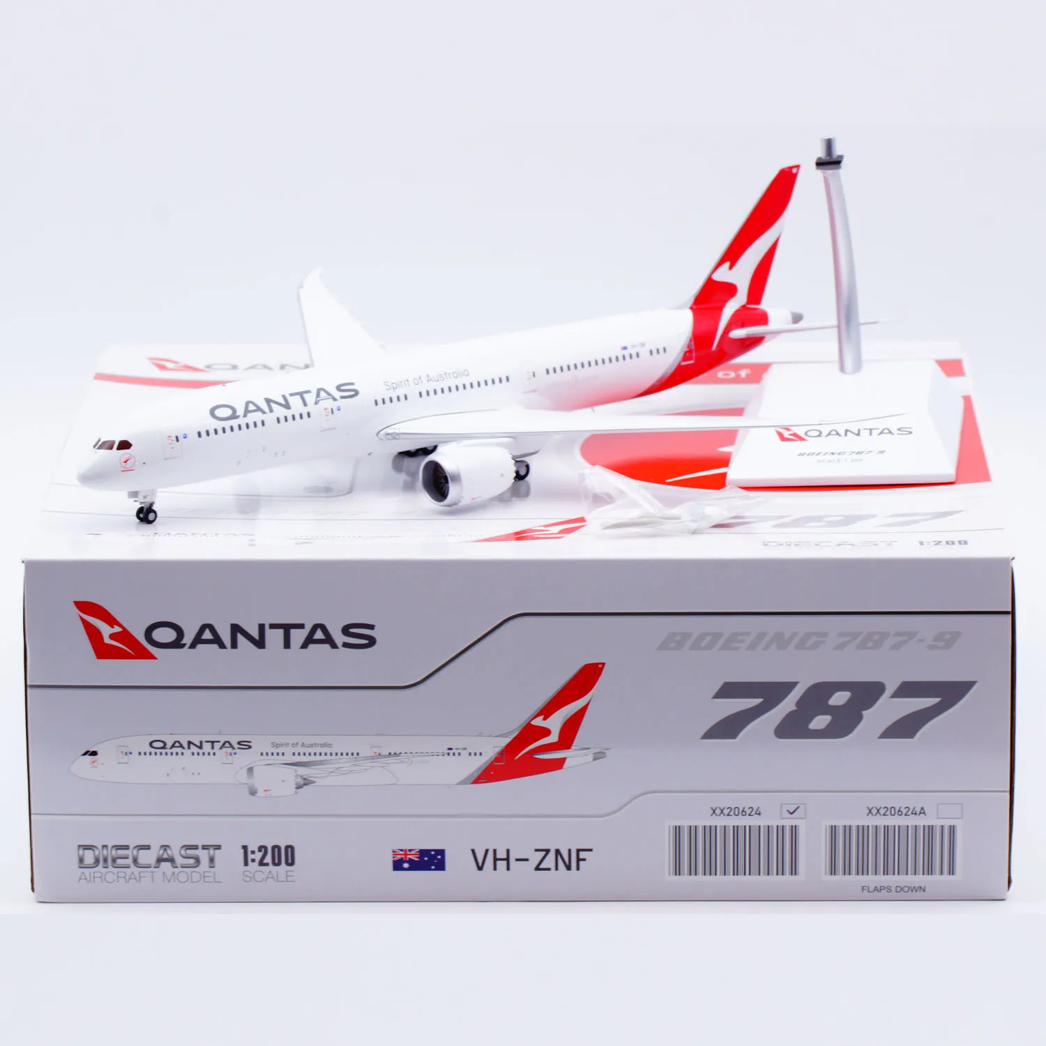 

XX20624 Коллекционный самолет из сплава в подарок JC Wings 1:200 Qantas Airways «Dreamliner» Boeing 787-9 Литая под давлением модель самолета VH-ZNF
