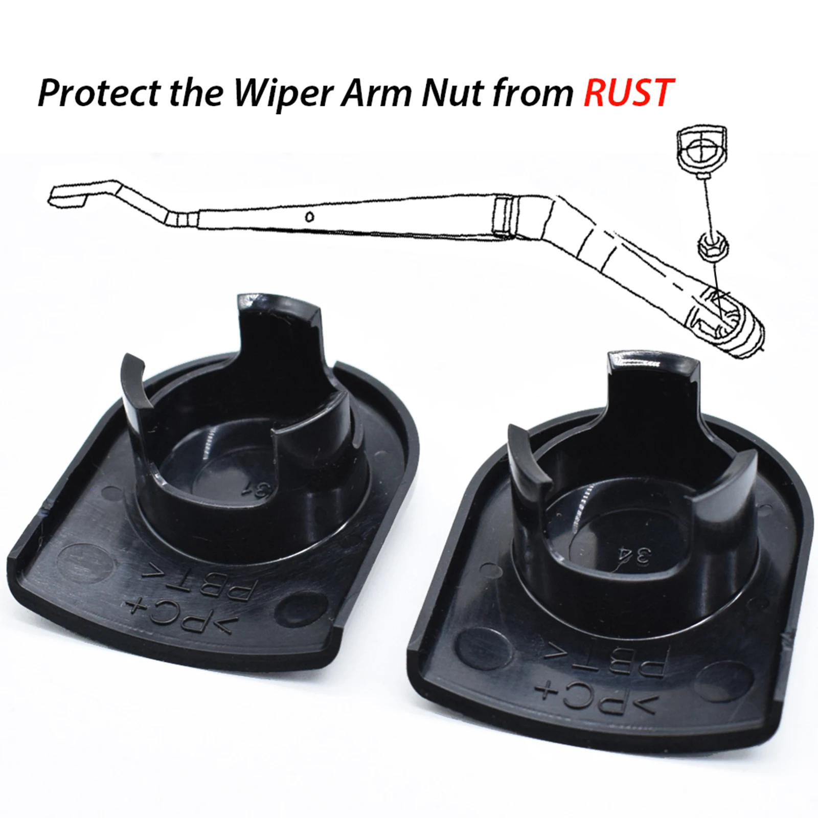 2x Wiper Arm Nut Cap Covers Windshield For Chevrolet Camaro Corvette Impala Limited Equinox Malibu Traverse GMC Acadia Terrain