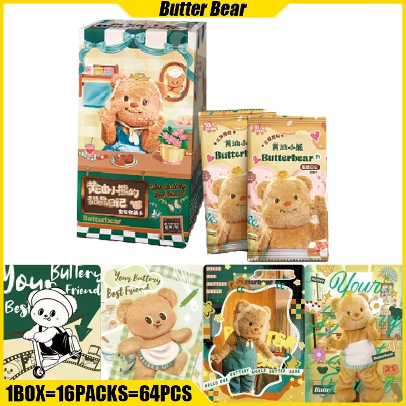 Butter Bear Cards Dessert Diary Cute Cartoon Anime Collection Cards Mistery Box Board Game Toy Birthday Gifts for Boys and Girls