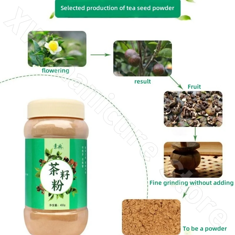 Tea Seed Powder Natural Shampoo Powder Refreshing Fluffy Cleaning Oil Control and Itching To Improve Hair Loss 400g