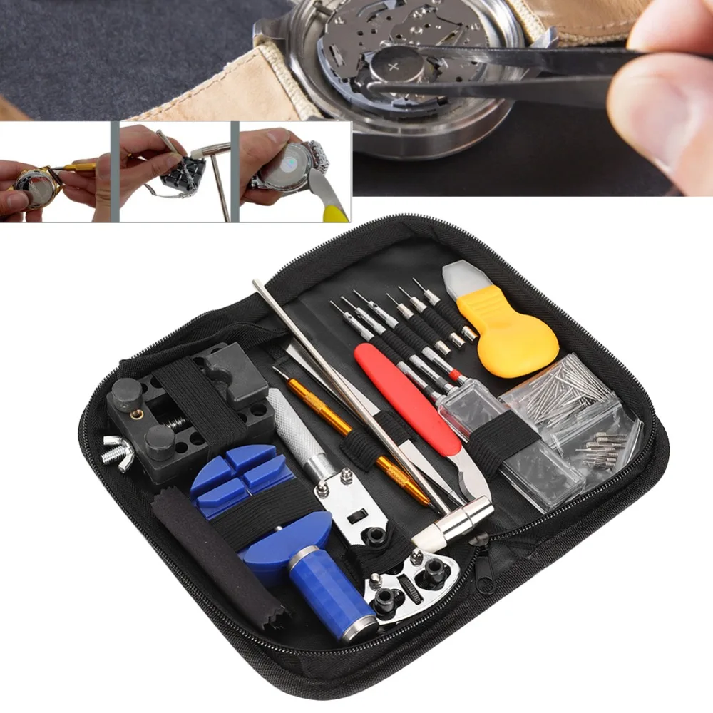 147 Pcs Multiple colors Watch Repair Kit Metal 20.7*10cm Battery Replacement Tool Spring Bar Tool Set Watch Battery Change