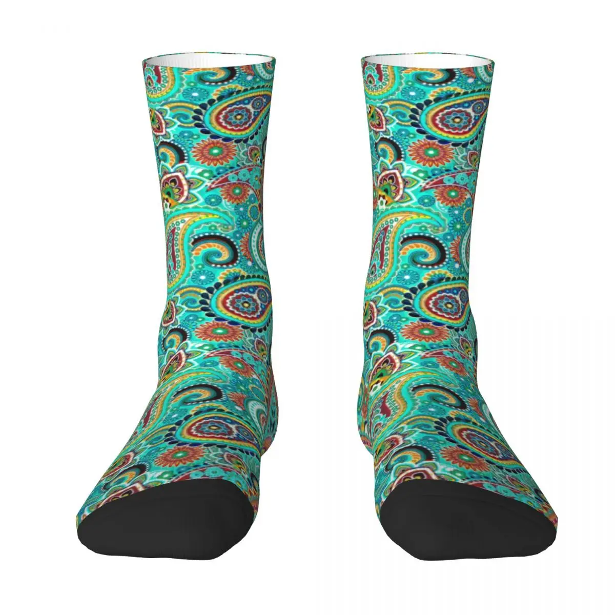 Colorful Paisley Stockings Women Men Modern Art Print Socks Soft Breathable Socks Spring Cycling Non Skid Graphic Socks Gift