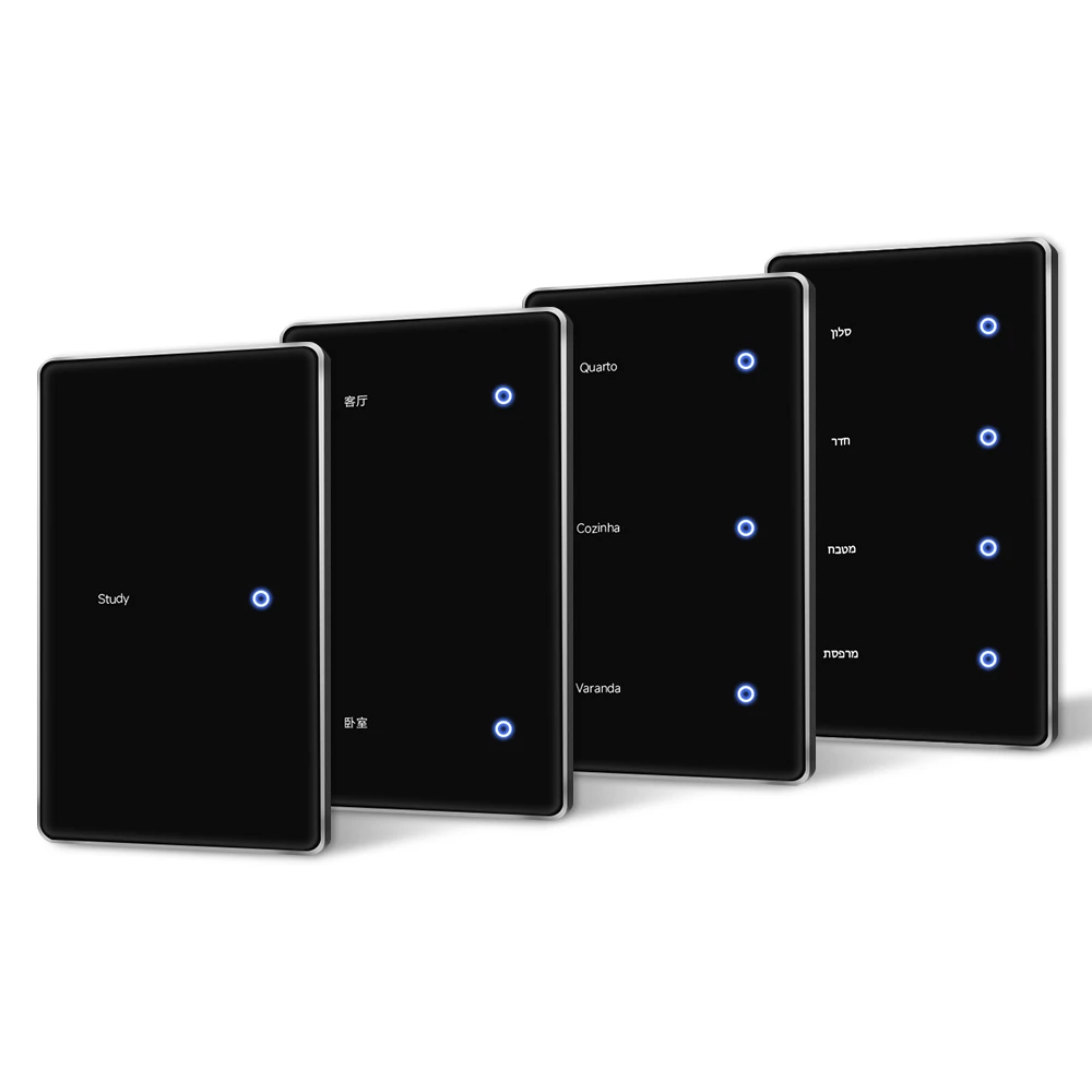 Zemismart Zigbee DIY Przełącznik Dotykowy US Czarny z Wyświetlaczem, Sterowany Aplikacją Tuya Smart Life — zdjęcie produktu 7