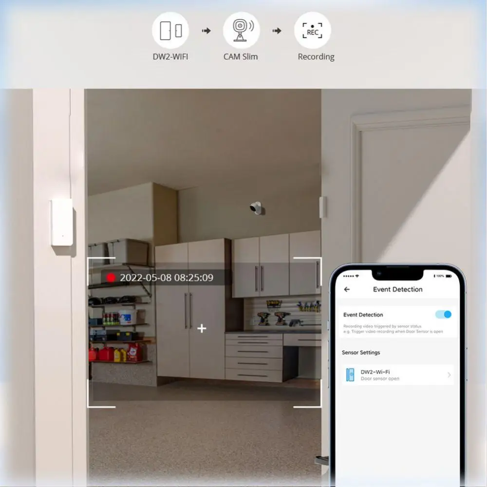 SONOFF-Mini Câmera de Vigilância WiFi, 1080P, Áudio Bidirecional, Alarme de Movimento, Segurança Doméstica Inteligente, Alexa, Assistente do Google