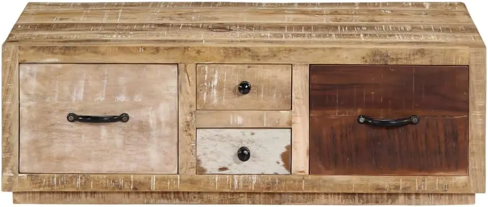 Coffee Table 35.4""X23.6""X11.8"" Solid Mango Wood, End Tables, Living Table, Center Tables For Living Room, Living Room