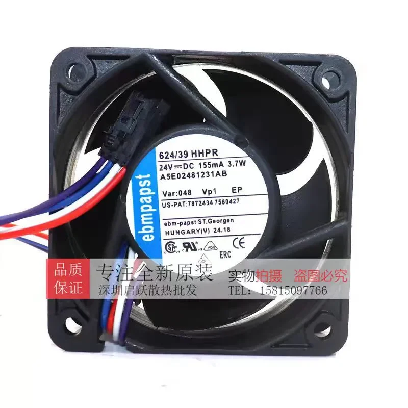 for 624/39 HHPR New Imported Fan 24V 155mA 3.7W 6025 4-Wire Inverter Fan