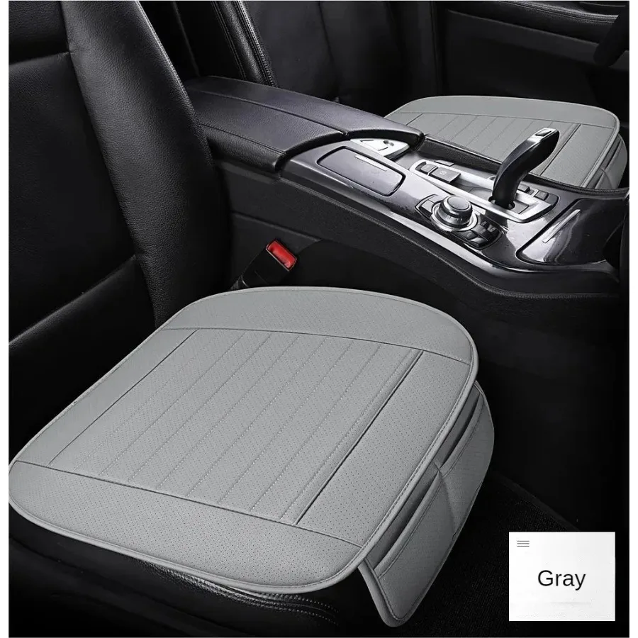 Driver and Passenger Seat Covers for Autumn and Winter, Single Piece, Single Leather, No Backrest, All Season Car Seat Cushions
