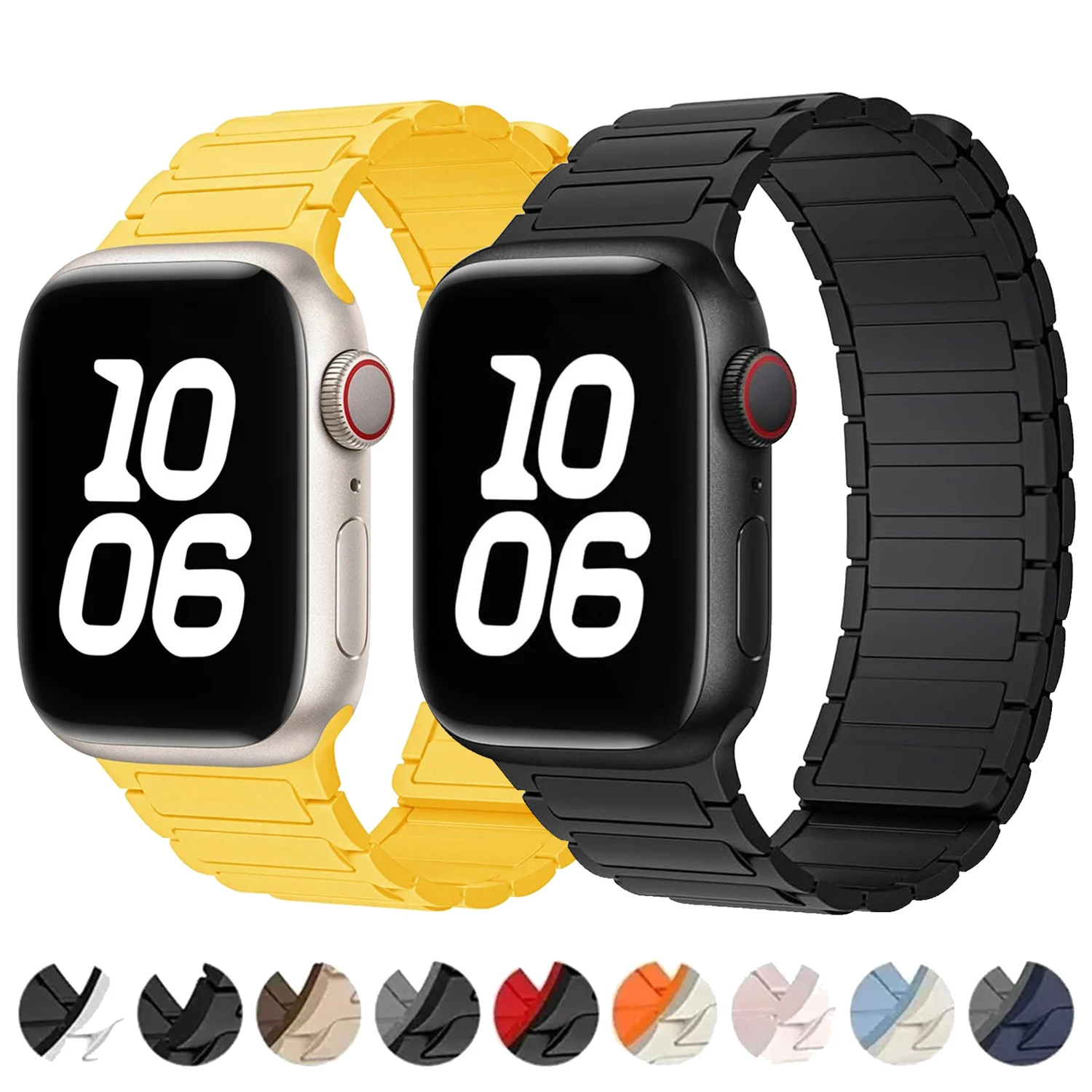 Magnetisches Silikonarmband für Apple Watch Ultra 3 2 49mm 46mm 42mm 45mm 44mm 40mm 41mm Armband IWatch Series 11 10 9 8 7 6 5