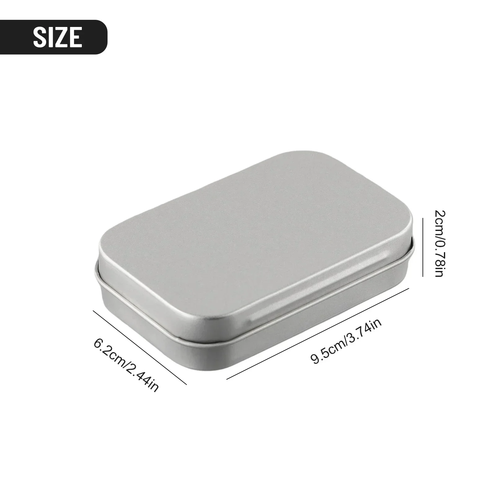 6Pcs Metal Box Tin Plated Container Empty Hinged Lid Small Empty Storage Box Frosted Household Iron Storage Box