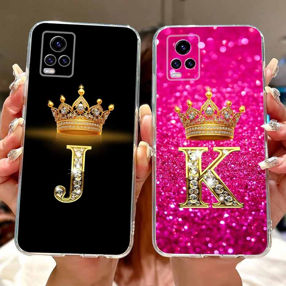 For Vivo V20 2021 Case V2040 Luxury Crown Letters Cover Soft Silicone Phone Case For Vivo V20 Pro V 20 VivoV20 V2024 V2025 Shell