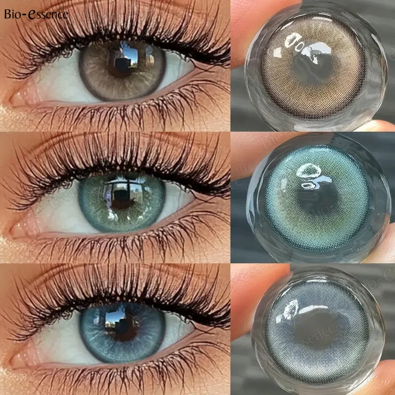 2025 novas lentes de contato coloridas bio-essense para olhos lentes verdes colorcon lentes coreanas beleza anual lentes de contatos de olhos verdes