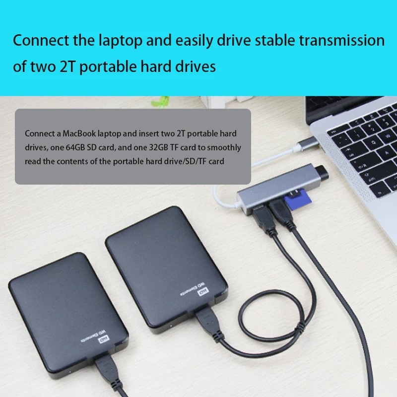 Splitter Multi Adapter game USB HUB SD/TF card reading Multi-function Docking Station computer expansion dock Type-c converter