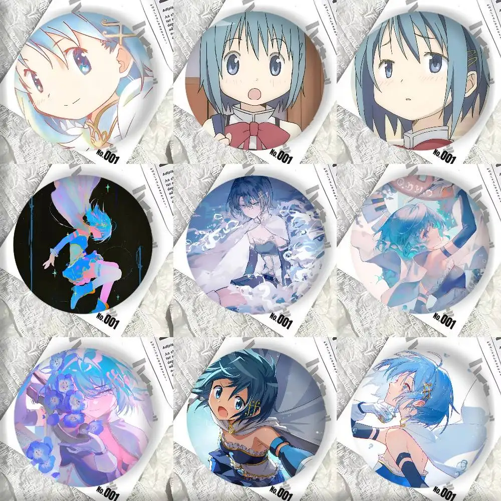 كارتون أنيمي P-Puella M-Magi Madoka Magica Miki Sayaka شارة ليزر مستديرة الكرتون بروش الملابس ظهره اكسسوارات التلبيب