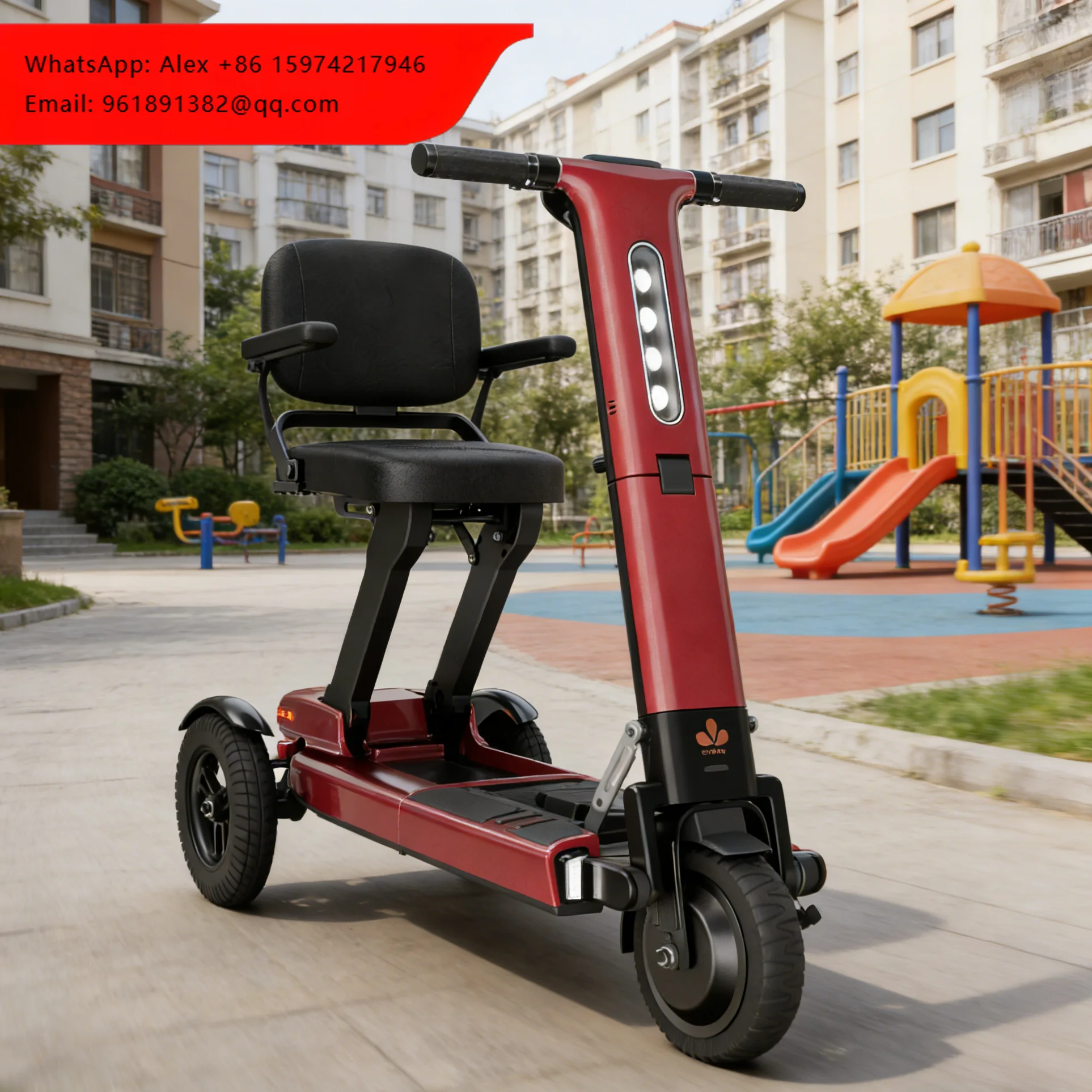 

ZW501 Handicapped Automatic Folding Travel Portable Electric Mobility Scooter For Seniors 3-Wheel Brushless Motor Aluminum Alloy