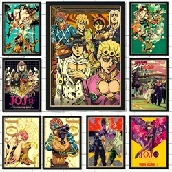 2022 JOJO Posters Vintage Anime Poster JoJos Bizarre Adventure Animation Canvas Painting Wall Art Decoration Kawaii Room Decor