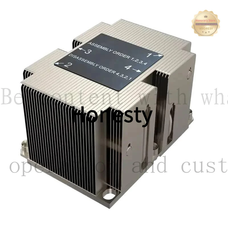 

YD Honesty LGA3647-2U-R81 CPU Cooler for LGA 3647 Narrow Type Radiator 2U Heat Sink 4 heat pipes 205W Pure copper bottom coolin