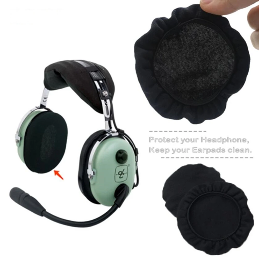 4 Pcs Headset Ear Pads Covers Washable Cloth Ear Cushions for David Clark,Telex Faro Aviation Headphones 10- 11cm Daimeter