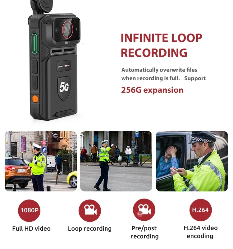 Advanced 5G Body Camera 4k Cop Officer Security 1080P Chest Vehicle Mounted Recorder with PTT SOS Chest Cam AI Body Worn Camera
