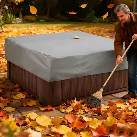 Spa Cover Protector Waterproof Square Replacement UV Protection Square Spa Covers For Outdoor Garden Backyard Deck Poolside