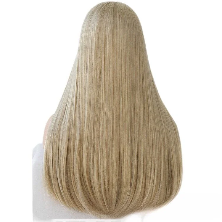 Cosplay Wigs  ong Straight Synthetic Hair Heat Resistant Ash Blonde