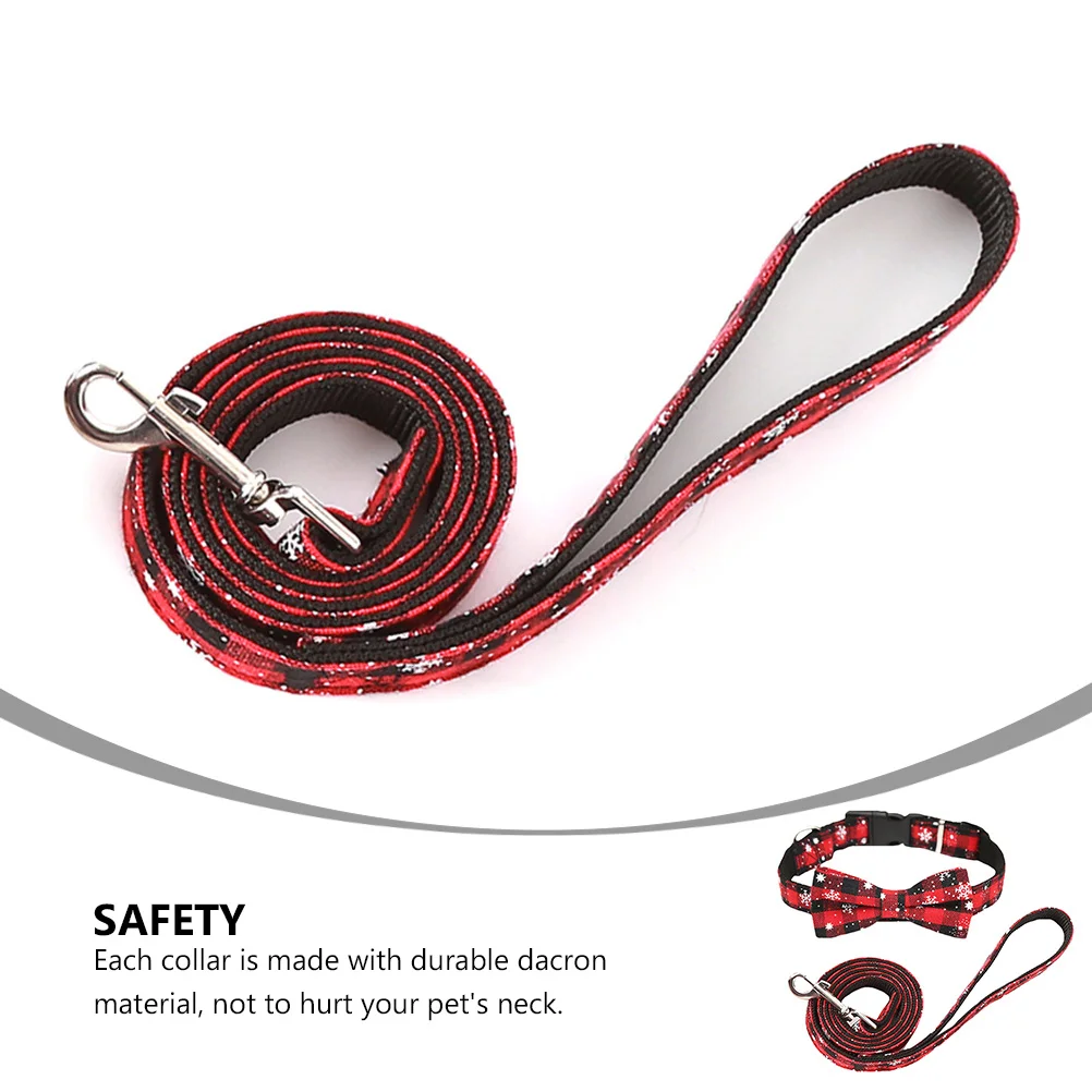 

2Pcs Pet Collar Set Xmas Christmas Bow Ties Adjustable Cat Dog Neck Chain Stylish Holiday Supplies Cat Collar Pet Neck Chain