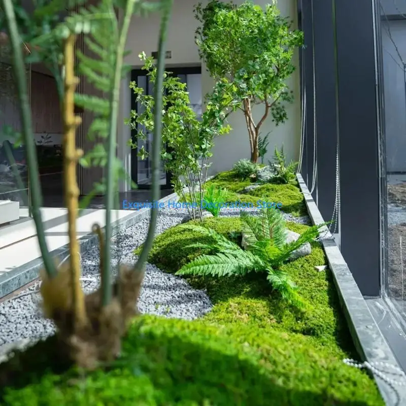 

L5BF 4Pieces искусственные мохи подушки декоративные матки из моха Ударные для дома и сада ландшафт