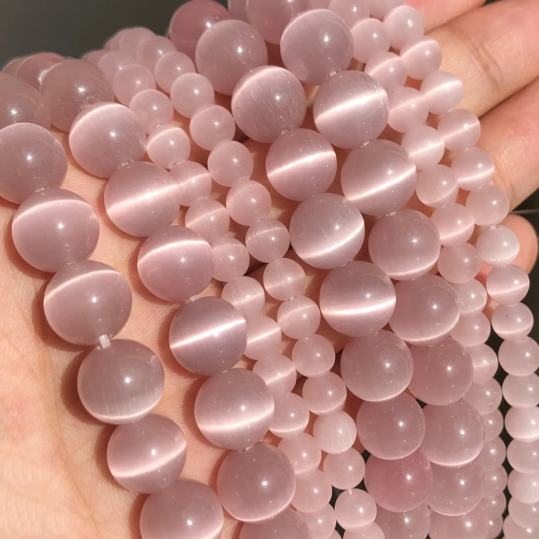 Natural Rose Quartz Pink Crystal Howlite Jade Agate Beads Round Loose Charm Beads for Jewelry Making DIY Women Lover\'s Bracelet