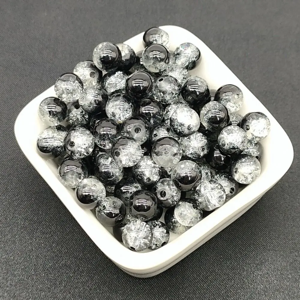 200pcs 8/10mm Colorful Glass Beads Starry Sky DIY Ice Cracks Glass Beads Crystal Texture Exquisite DIY Handmade Accessories