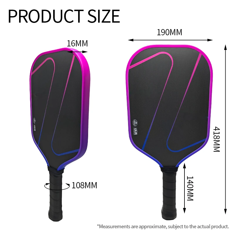 Inferno Pro 4 16mm MPP Core Toray T700 Raw Carbon Rough Surface Thermoformed Pickleball Paddle USAPA UPA-A Approved image 6