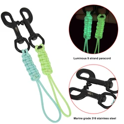 Scuba Diving Swival Bolt Snap Hook Marine Grade 316 Stainless Steel Snap Hook Clip Anti-lost Safe Rope for Diving BCD Equipment