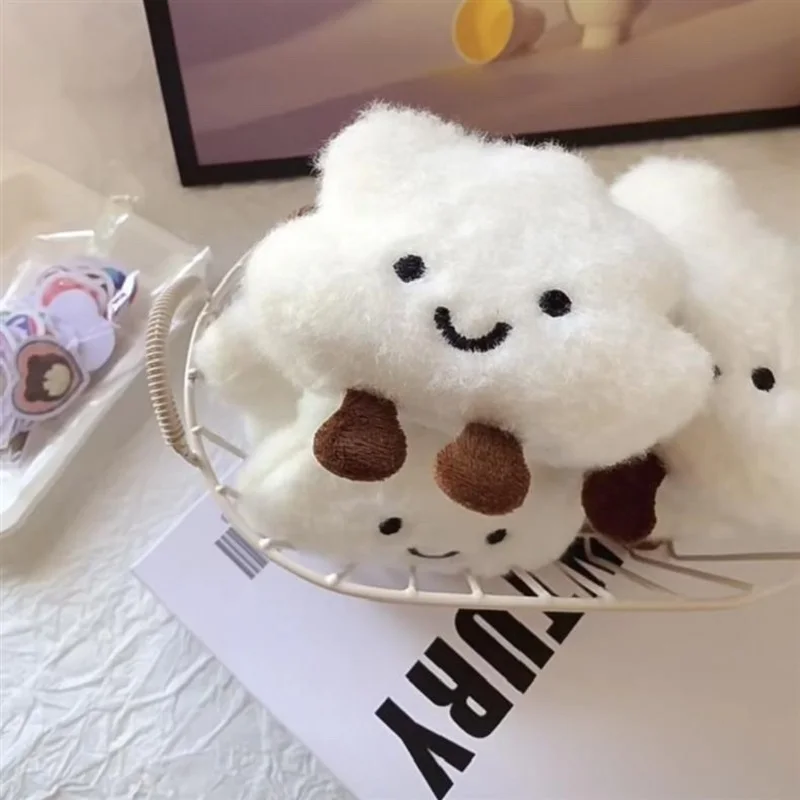 

10pcs/Lot Cute Cartoon Plush Cloud Doll Keychain Set Squeaky Charm Soft Fluffy Small Pendants Creative Birthday Gift