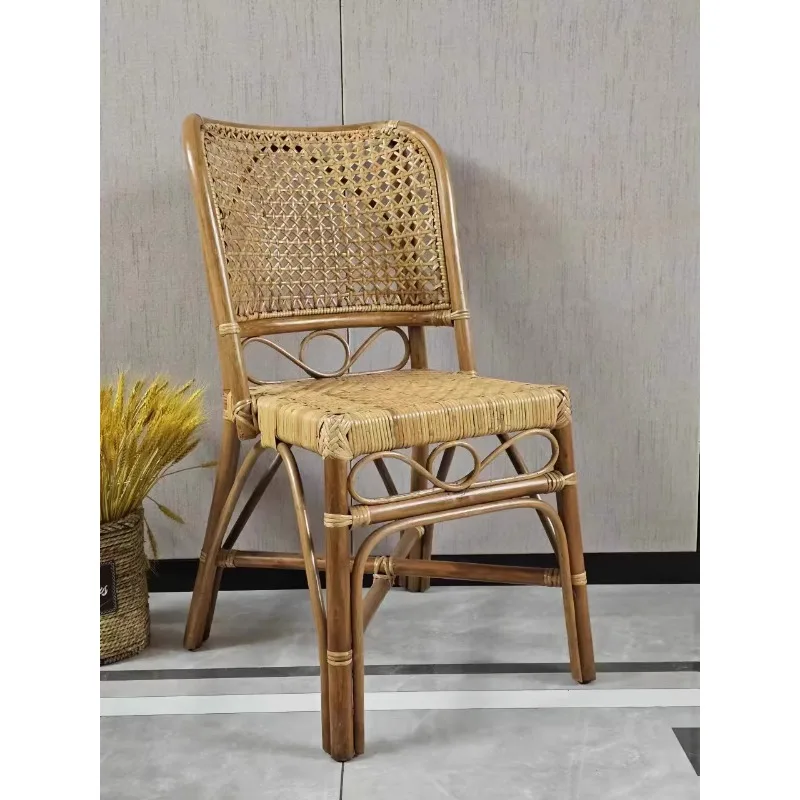 

Rattan Small Chair Natural Indonesian Adult Small Rattan Chair Breathable and Comfortable suitable for bedrooms and living rooms
