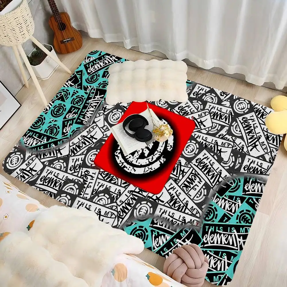 E-Element skateboard logo Floor Mat Rectangle Anti-slip Home Soft Badmat Front Door Indoor Outdoor Mat Welcome Doormat