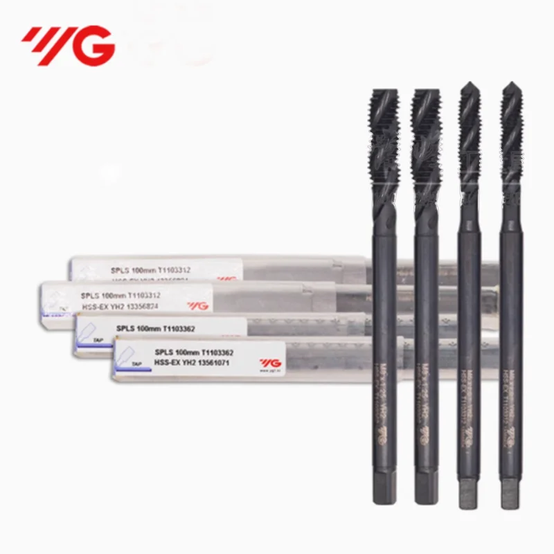 Korea original YG-1 Long Shank 100L 120L 150L Spiral Flutud Tap M3 M4 M5 M6 M8 M10 M12 Machine Screw Thread Taps For Blind Hole