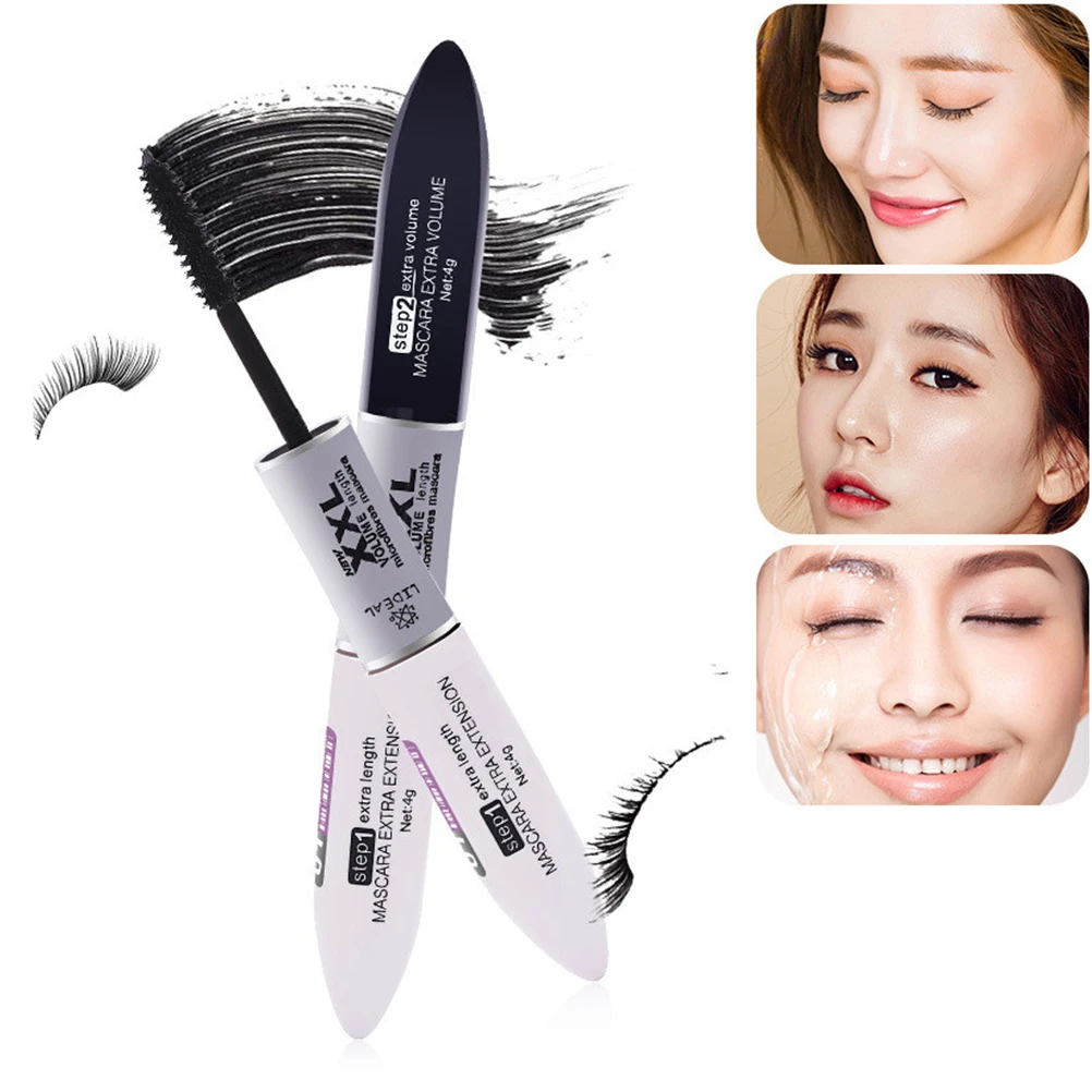 

Waterproof 3D Fiber Mascara Dual Natural Long Thick Lashes Sensitive Skin Friendly No Smudge Daily Wear Eye