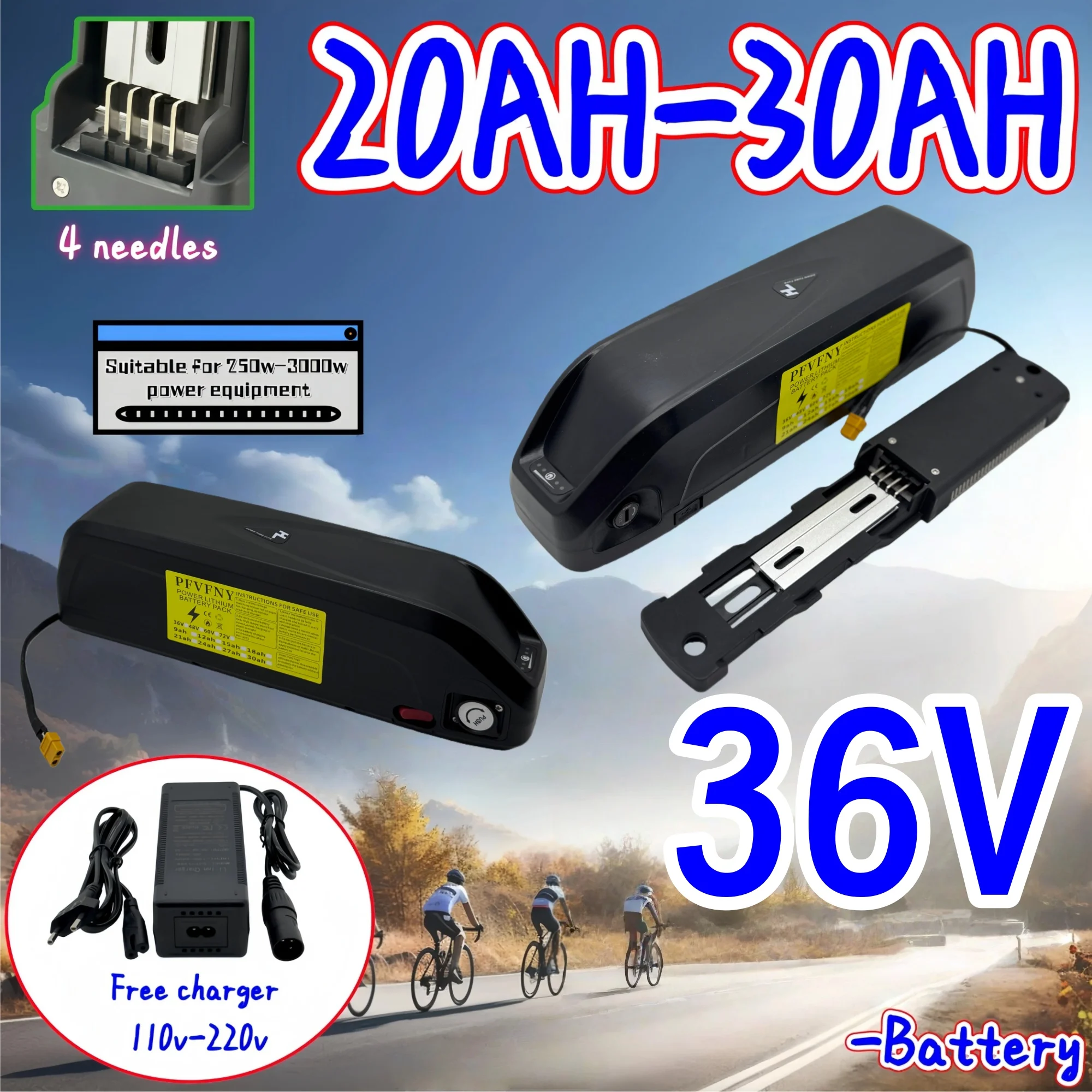

Air freight 36V 20-30AH Hailong battery 4-pin discharge 35AH BMS easy installation 24-hour transportation, including charger