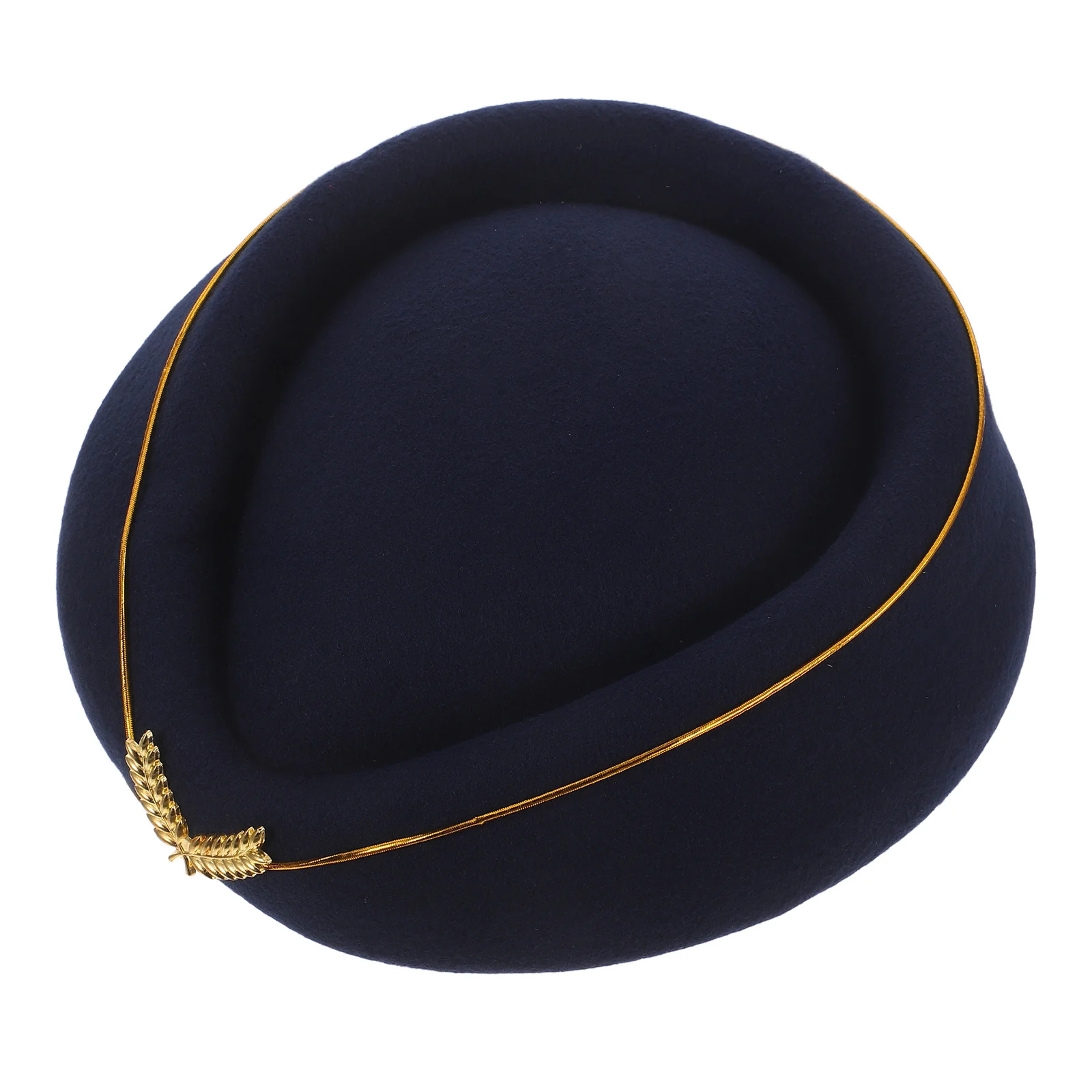 

Air Stewardess Hat Woolen Navy Blue Women Flight Attendant Cap Cosplay Costume Party Performance Hat Air Stewardess Cap