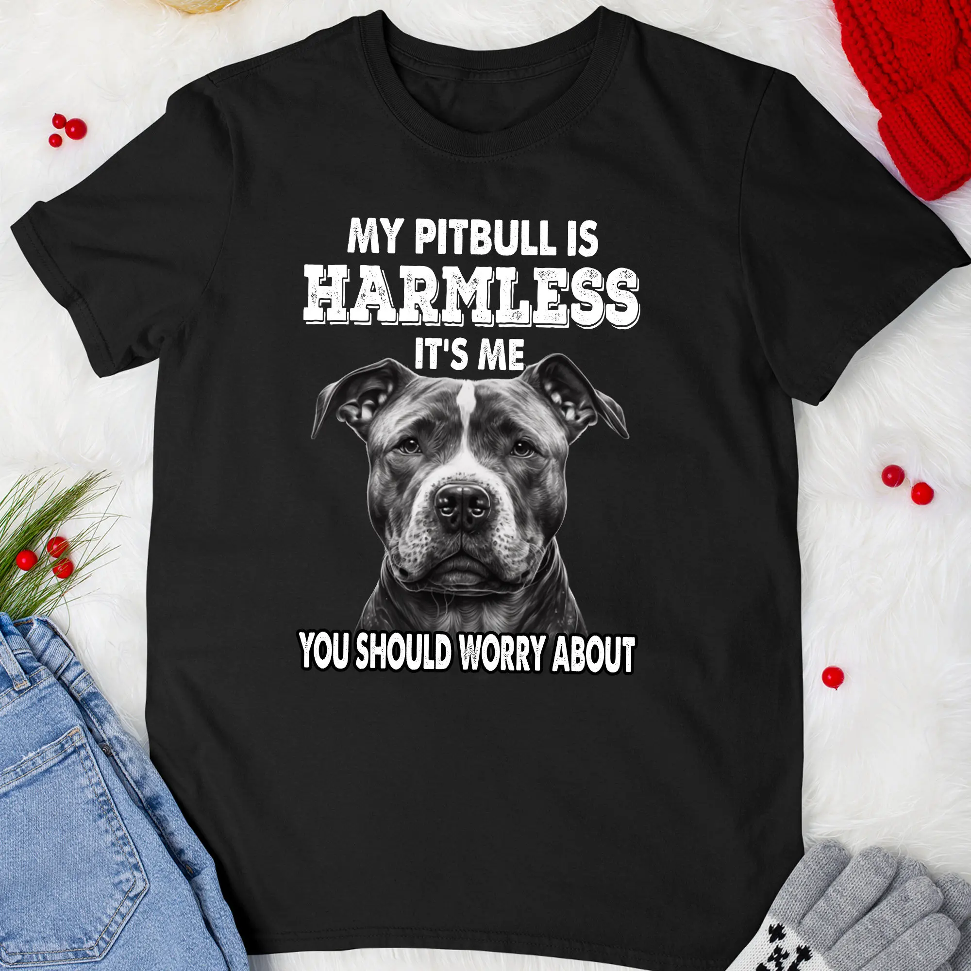 Pitbull Dog T Shirt My is Harmless Pittie Owner Lover For Boys Girls