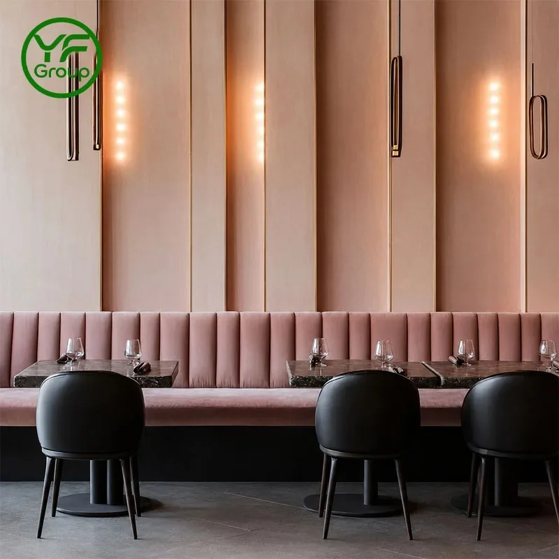 Direct Factory Sale Booth Seating Set Marble Tables Chairs Set Restaurant Furniture Banquette Bench for Hotel Cafe