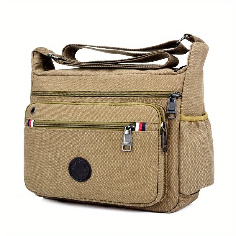 

Canvas Crossbody Bag Men's One Shoulder Retro Tool Bag Travel Simple Messenger Bag