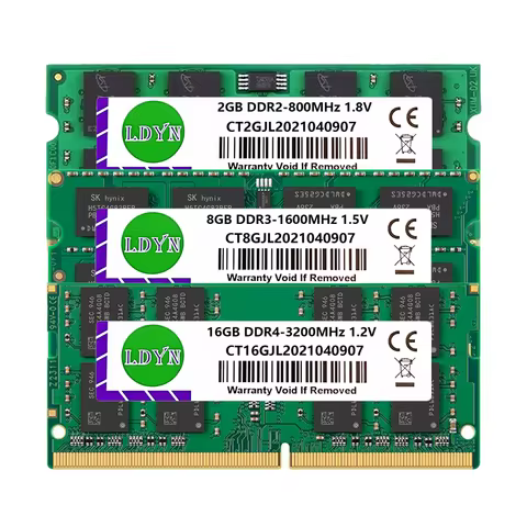 DDR2 DDR3 DDR4 2GB 4GB 8GB 16GB Laptop Ram PC2 667 800MHZ PC3 1333 1600MHZ PC4 2133 2400 2666 3200MHZ SODIMM Portable memory
