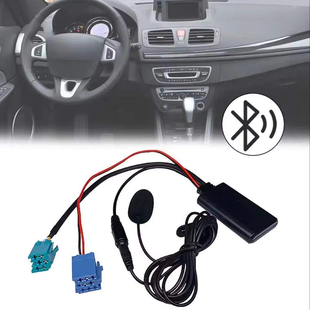 Biurlink Bluetooth Audio AUX Adapter Handsfree Microphone Device for Renault Clio Megane 2 Update-list Radio